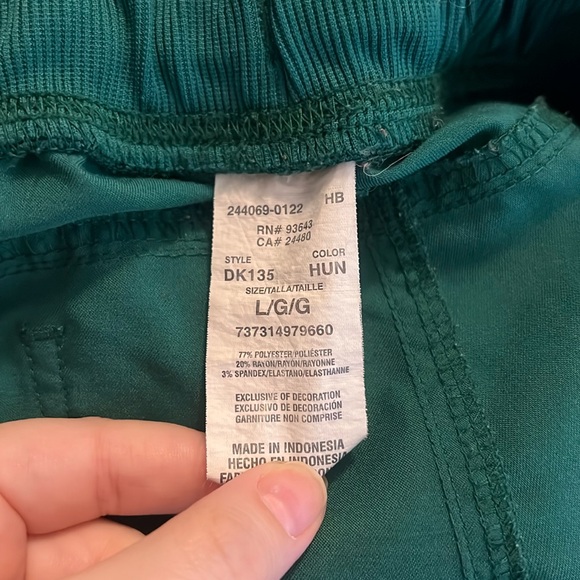 Dickies elastic waist green scrub pants - Picture 3 of 5